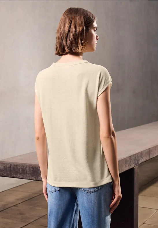 Leinen-Look Cut-Out Shirt