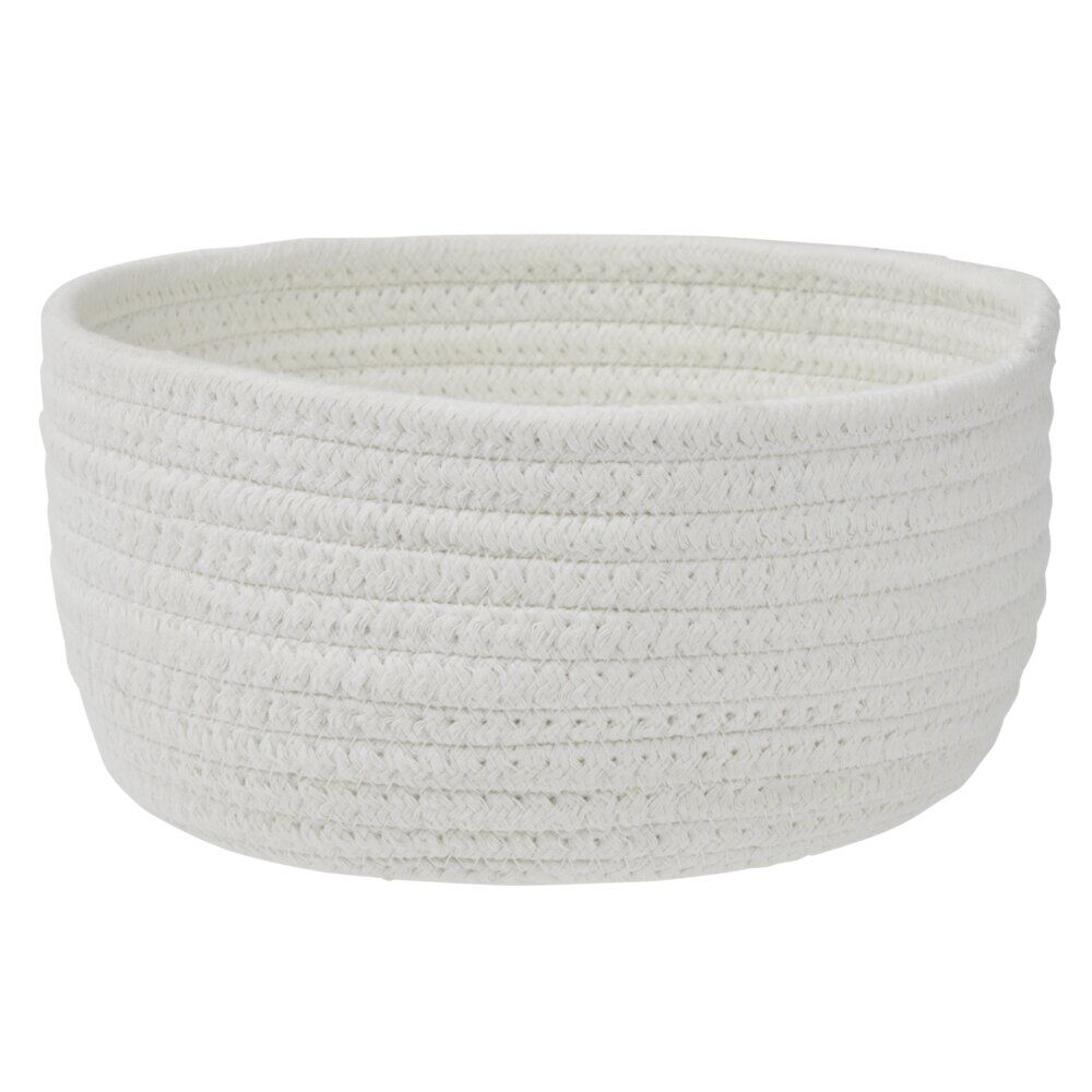Panière de rangement coton blanc Ø22xH11cm