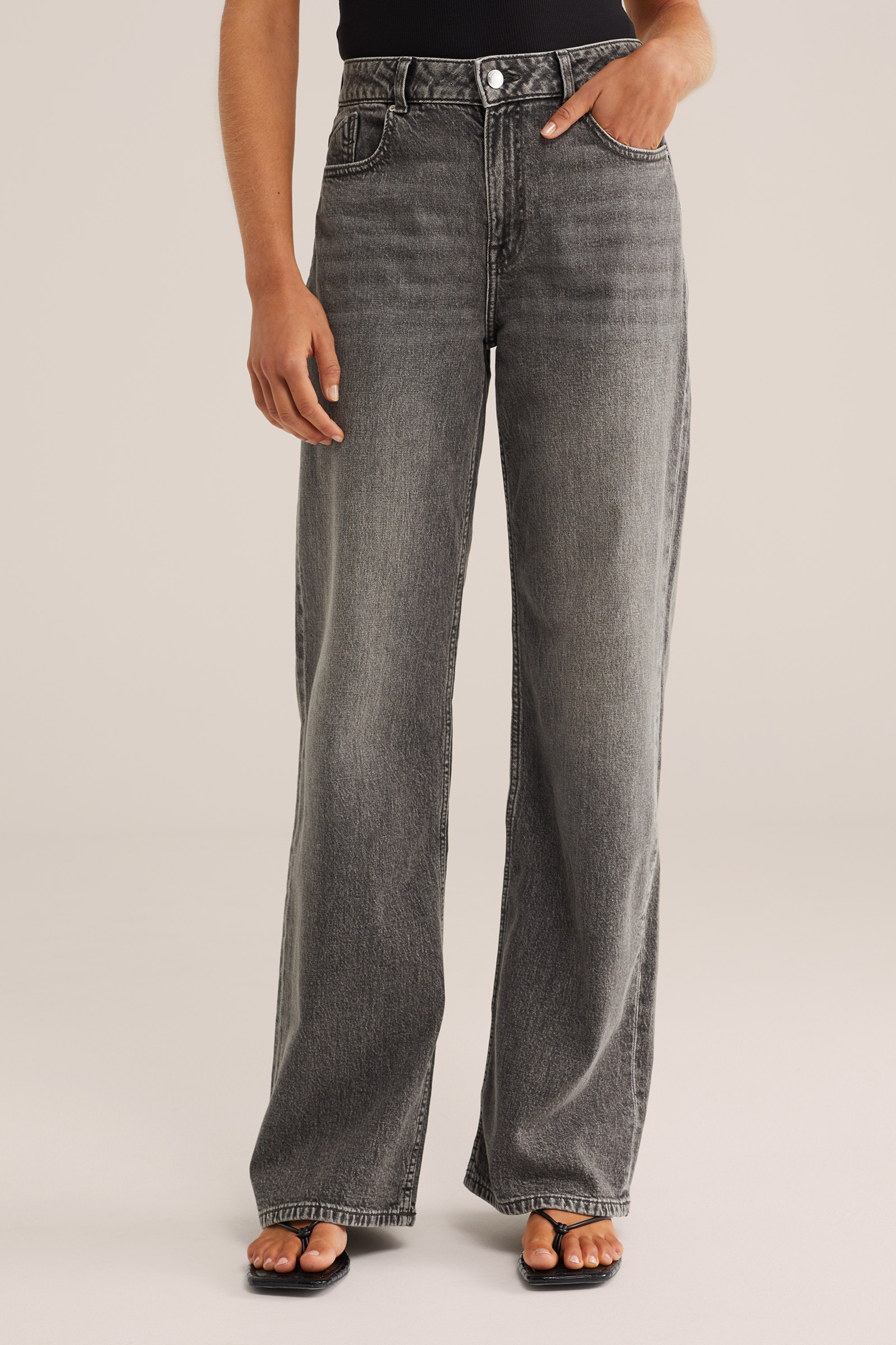 Dames high rise wide leg jeans