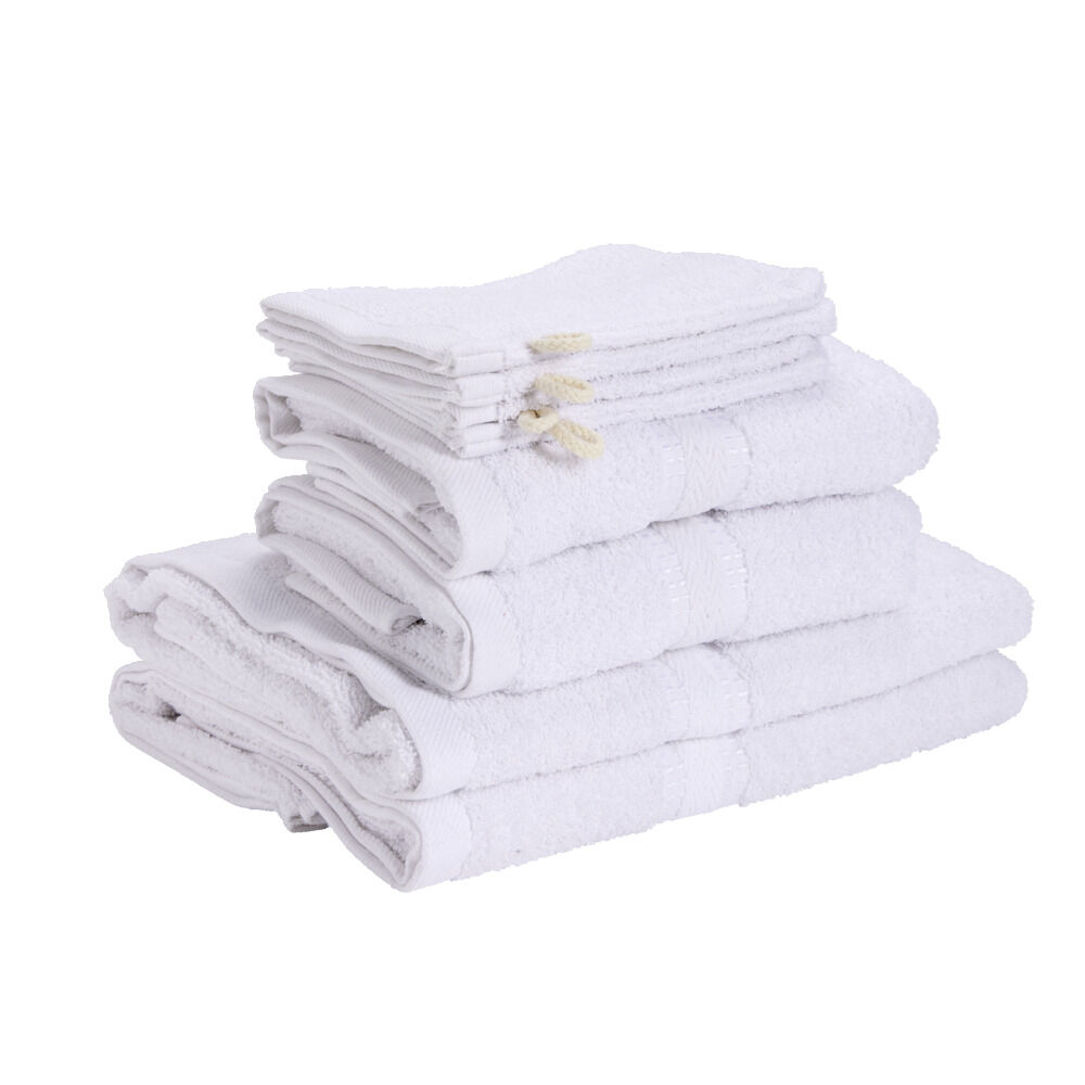 Ensemble serviette de toilette x8 en coton 3 tailles - 3 modèles