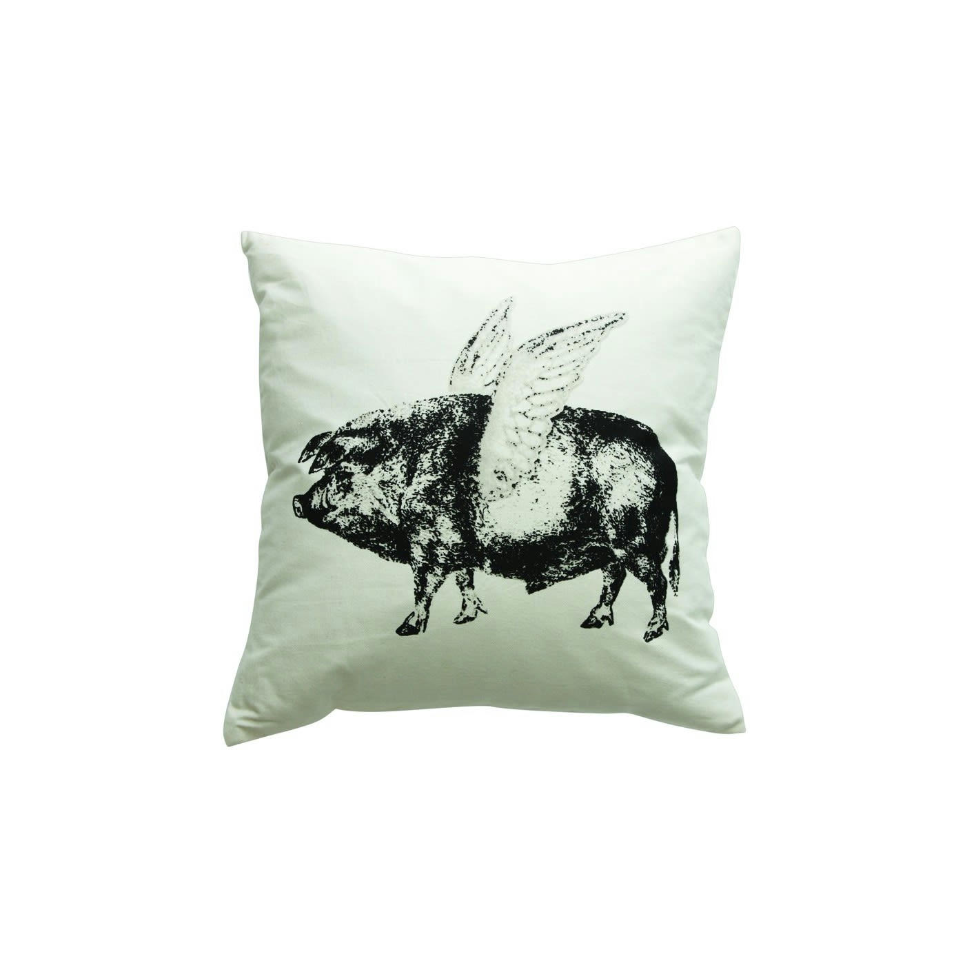 PIG WINGS - Coussin en coton 50x50cm