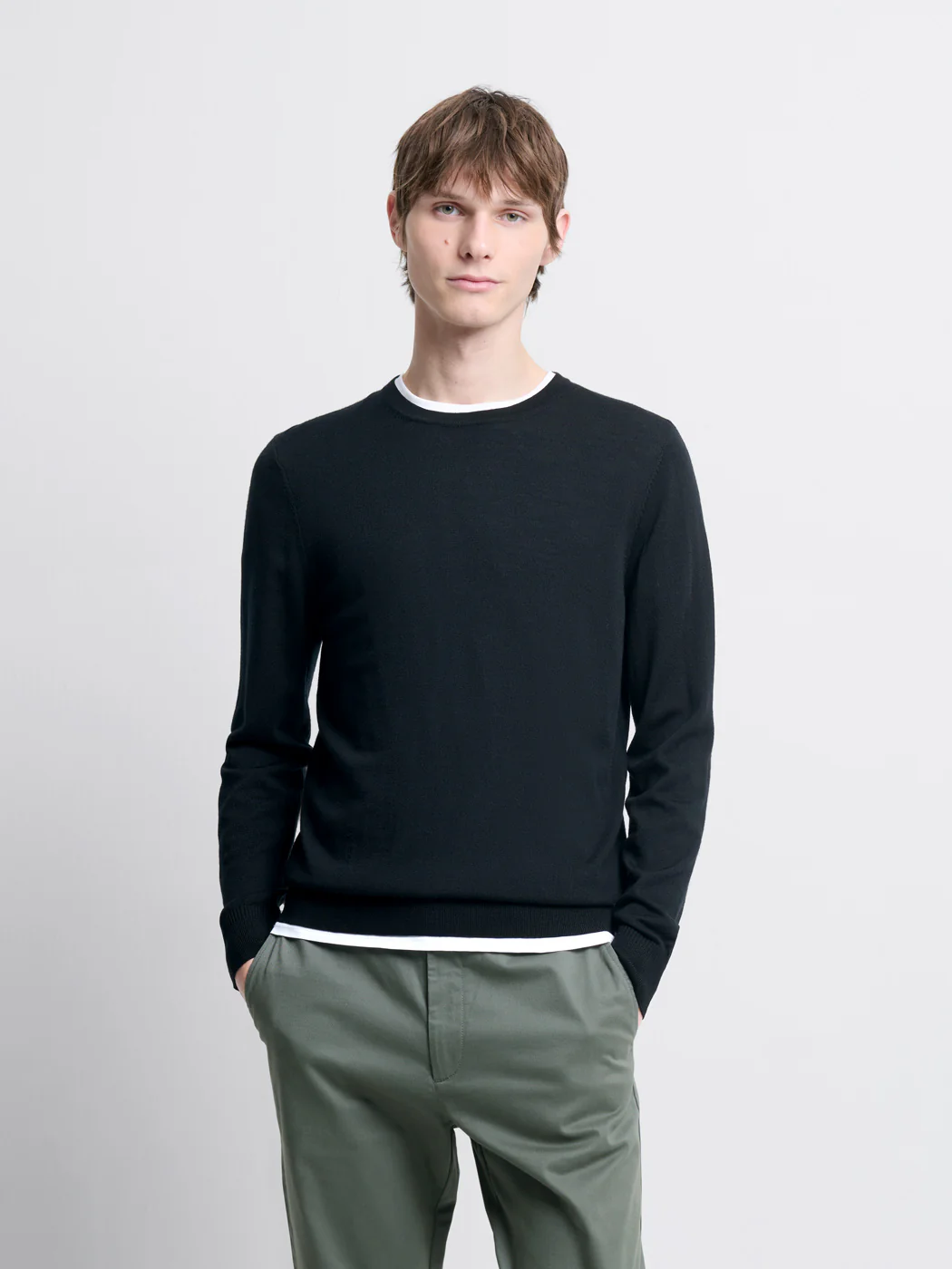 Pull col rond en laine Mérinos