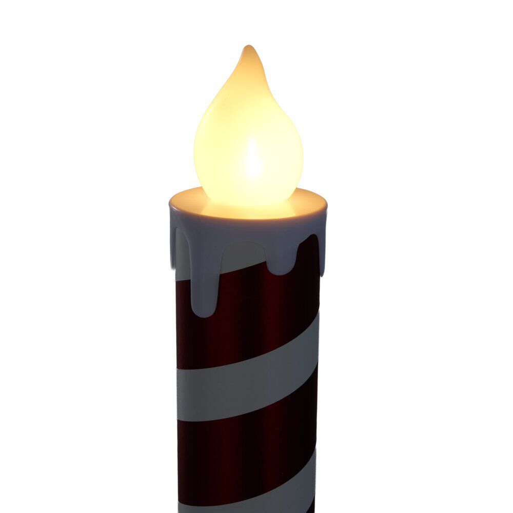 Bougie de No&euml;l XXL lumineuse 12LED plastique rouge et blanc Ø14xH82cm