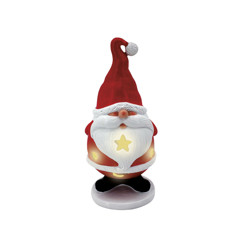 Père No&euml;l lumineux solaire LED blanc chaud H31cm