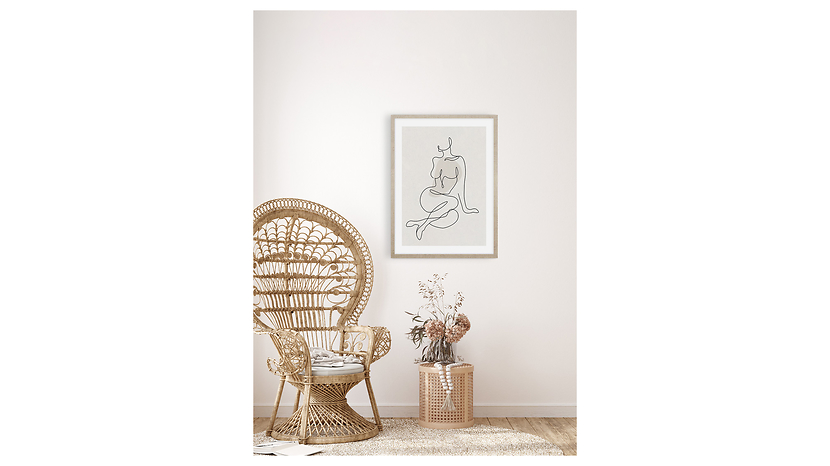 Obraz w ramie Woman Lineart Body No.1 43x53 cm