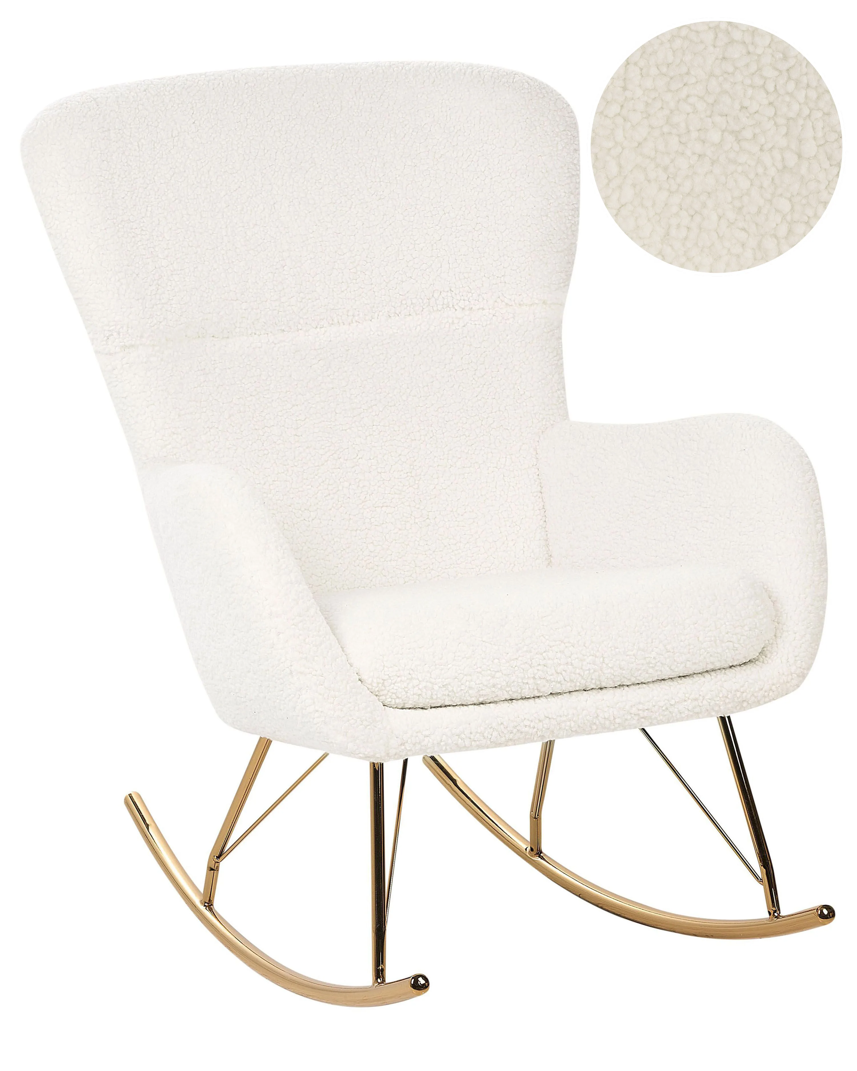Rocking Chair ANASET Boucle White