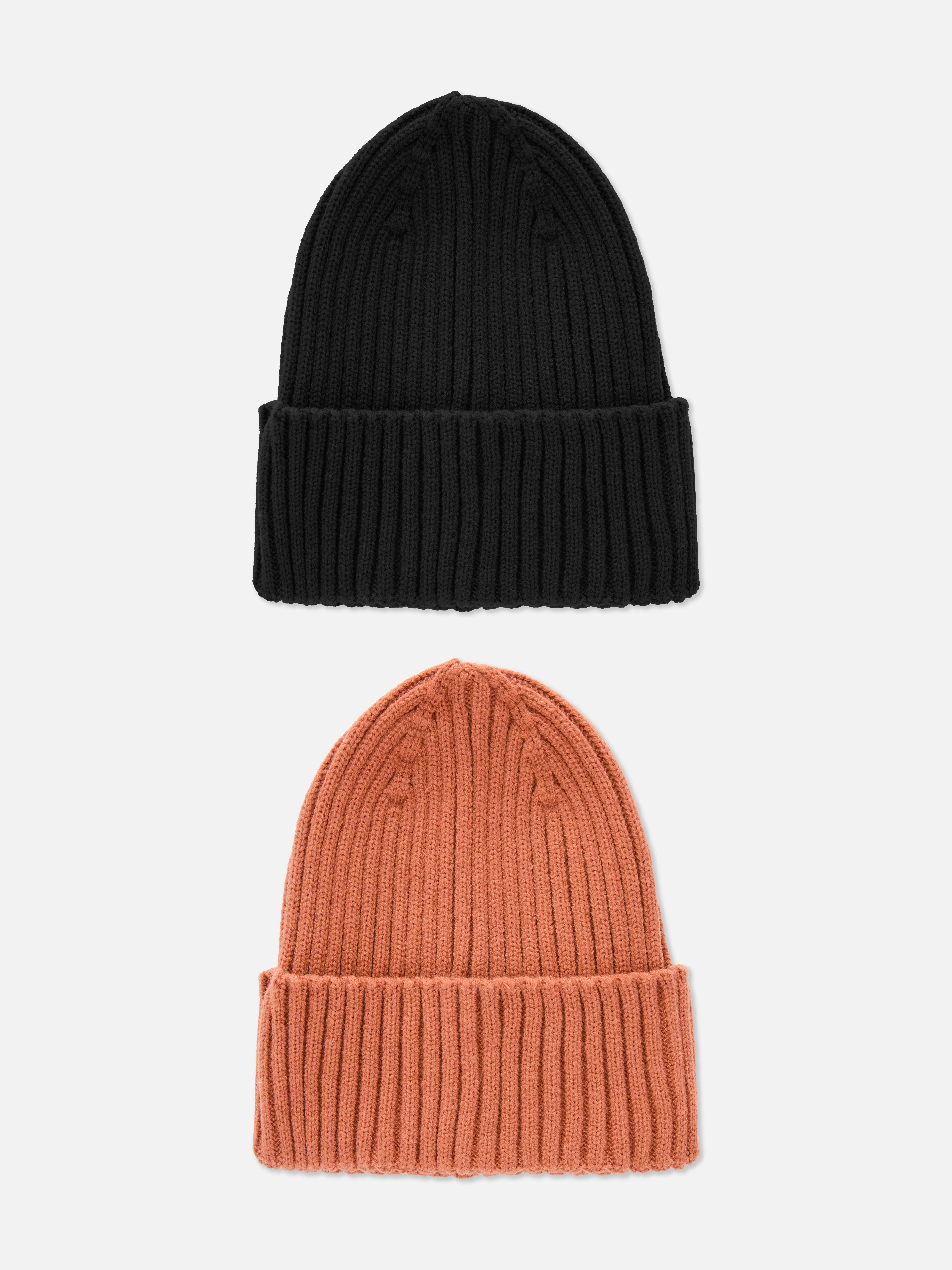 2pk Ribbed Beanies