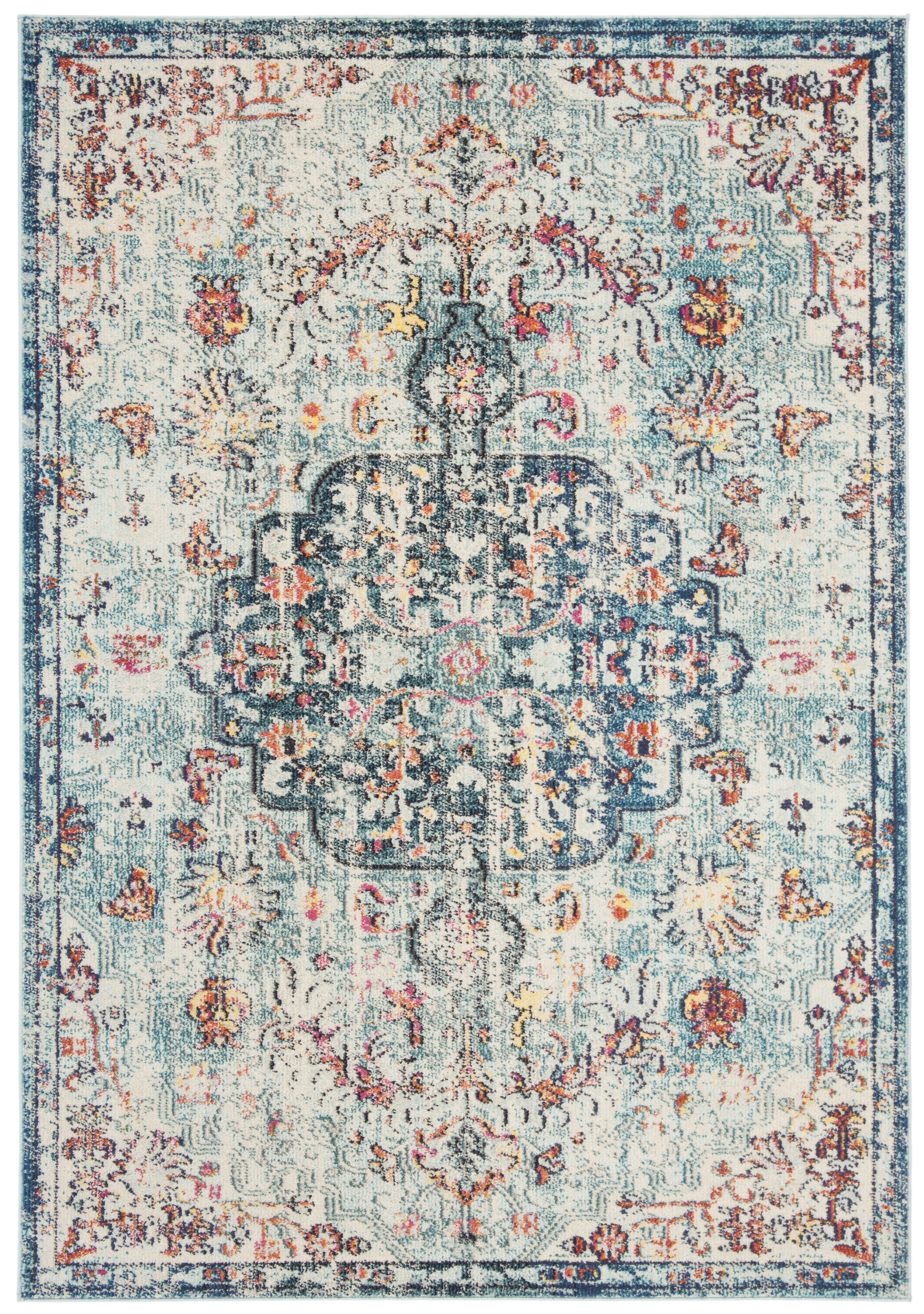 MADISON - Tapis de salon interieur en bleu marine & bleu clair, 160 x 229 cm