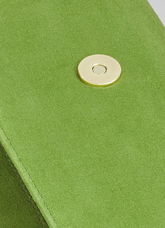 Dominica Apple Green Suede Clutch Bag