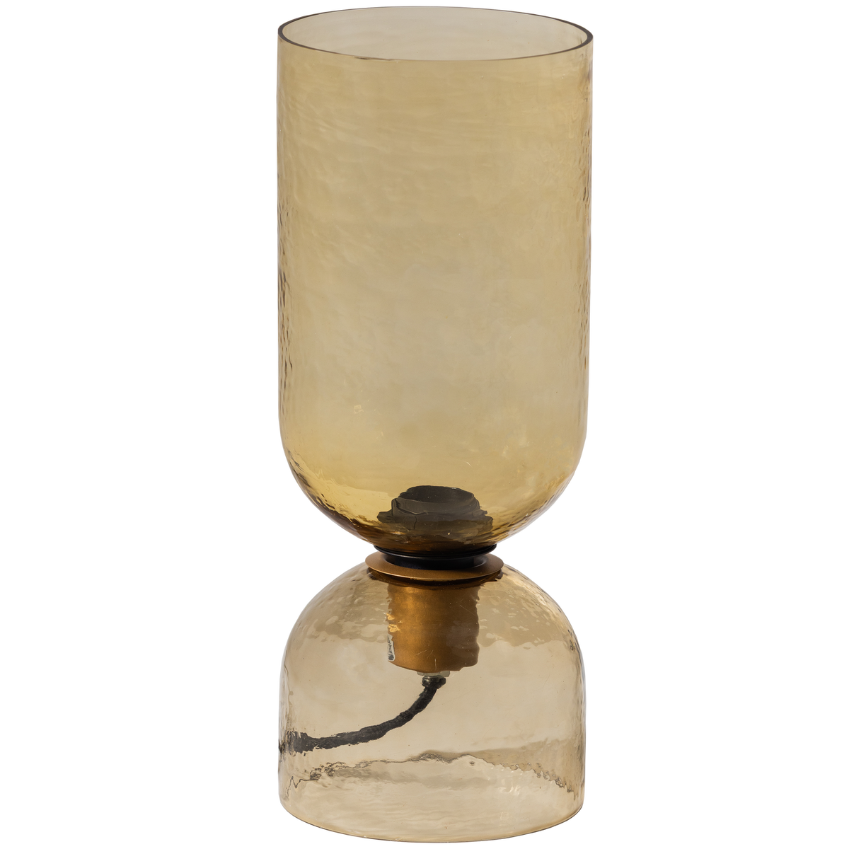 WOOOD tafellamp gehamerd glas 38xø15 cm Gigi - Naturel