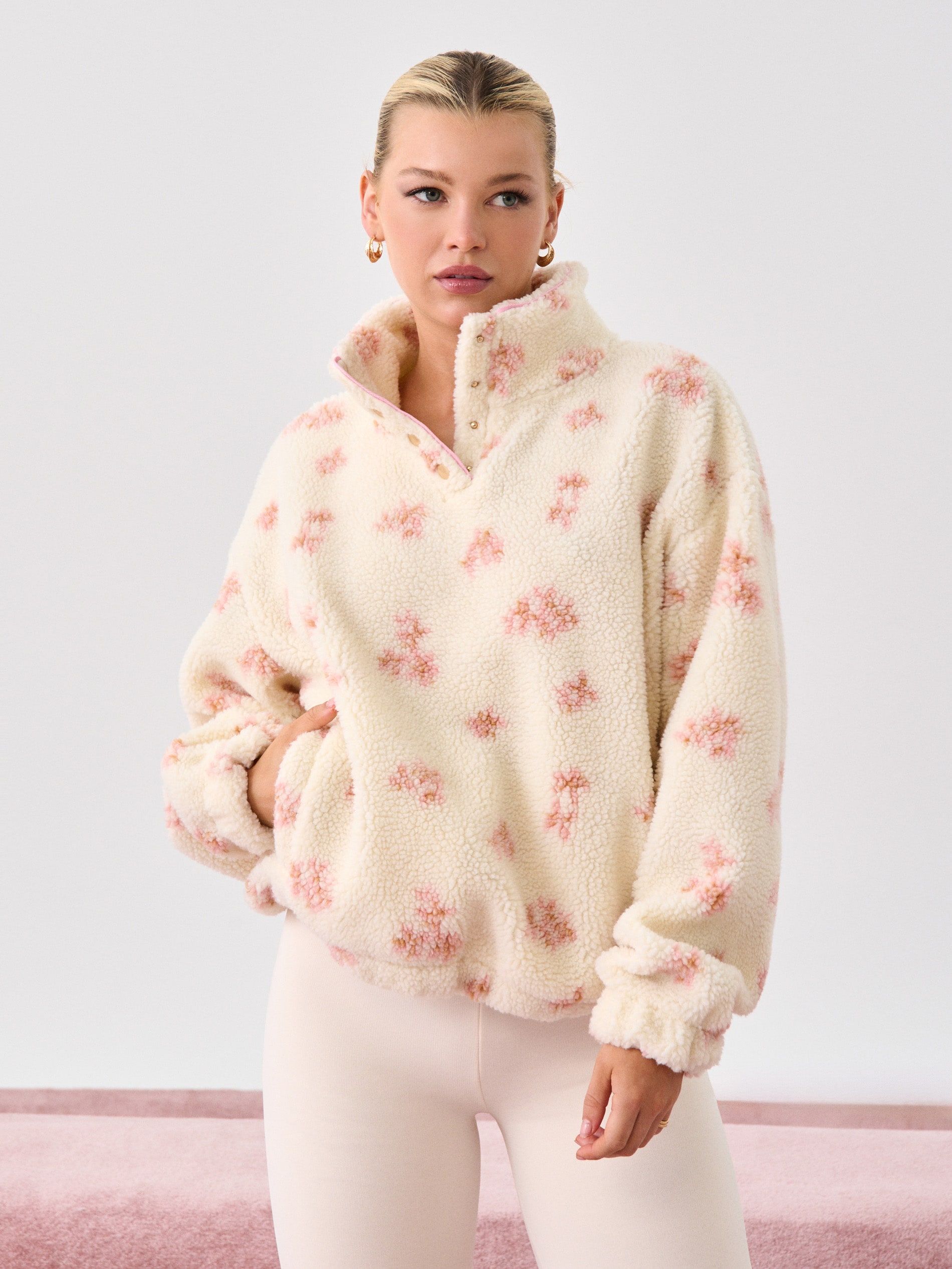 Bluza sherpa ze stójką
