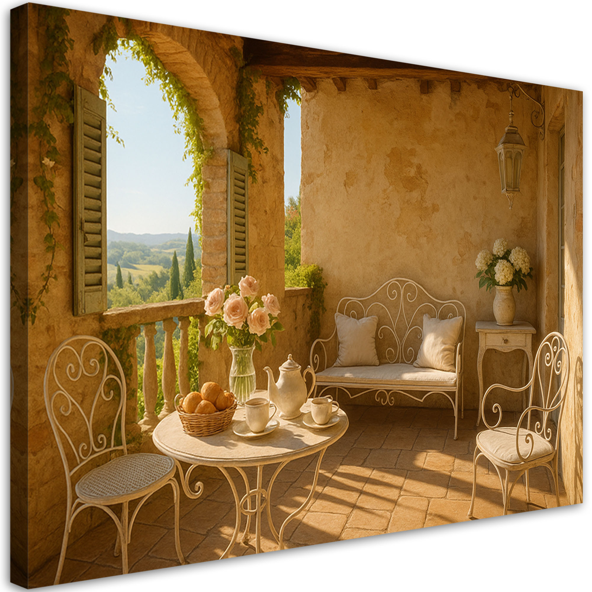Obraz na płótnie do salonu sypialni, Widok z tarasu Shabby Chic 30x20