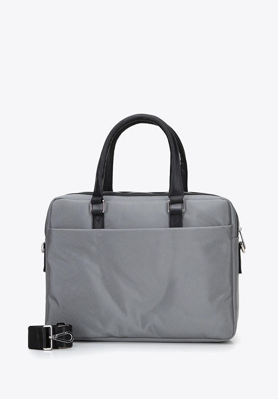 Męska torba na laptopa 15,6” z tasiemką szara