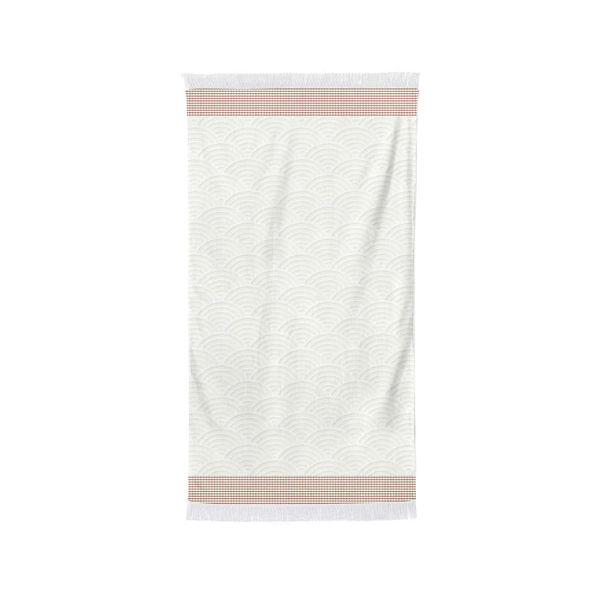 ARTEA - Drap de douche Ecru Rouge Coton 70x130 cm