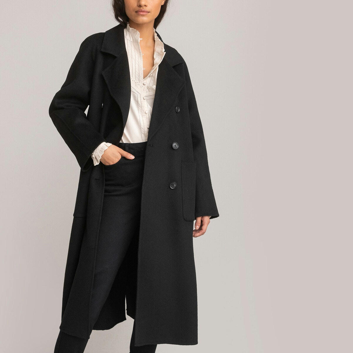 Manteau long Signature, laine mélangée