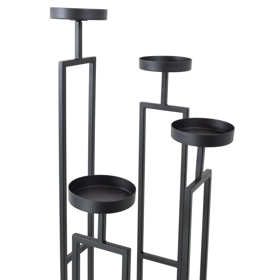 LOFT42 Vloerkandelaar Stella 4 kaarsen - Zwart metaal