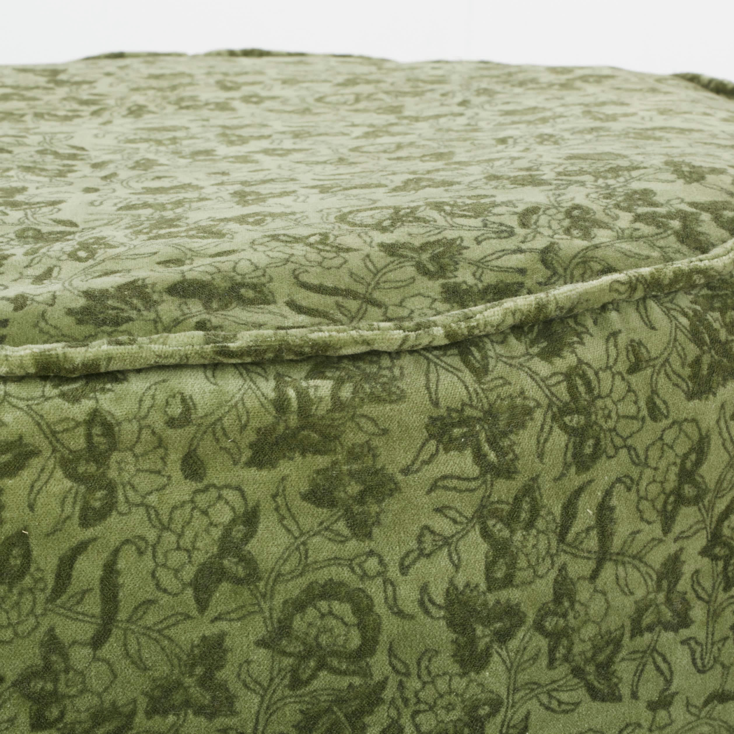 - Pouf en coton vert forêt