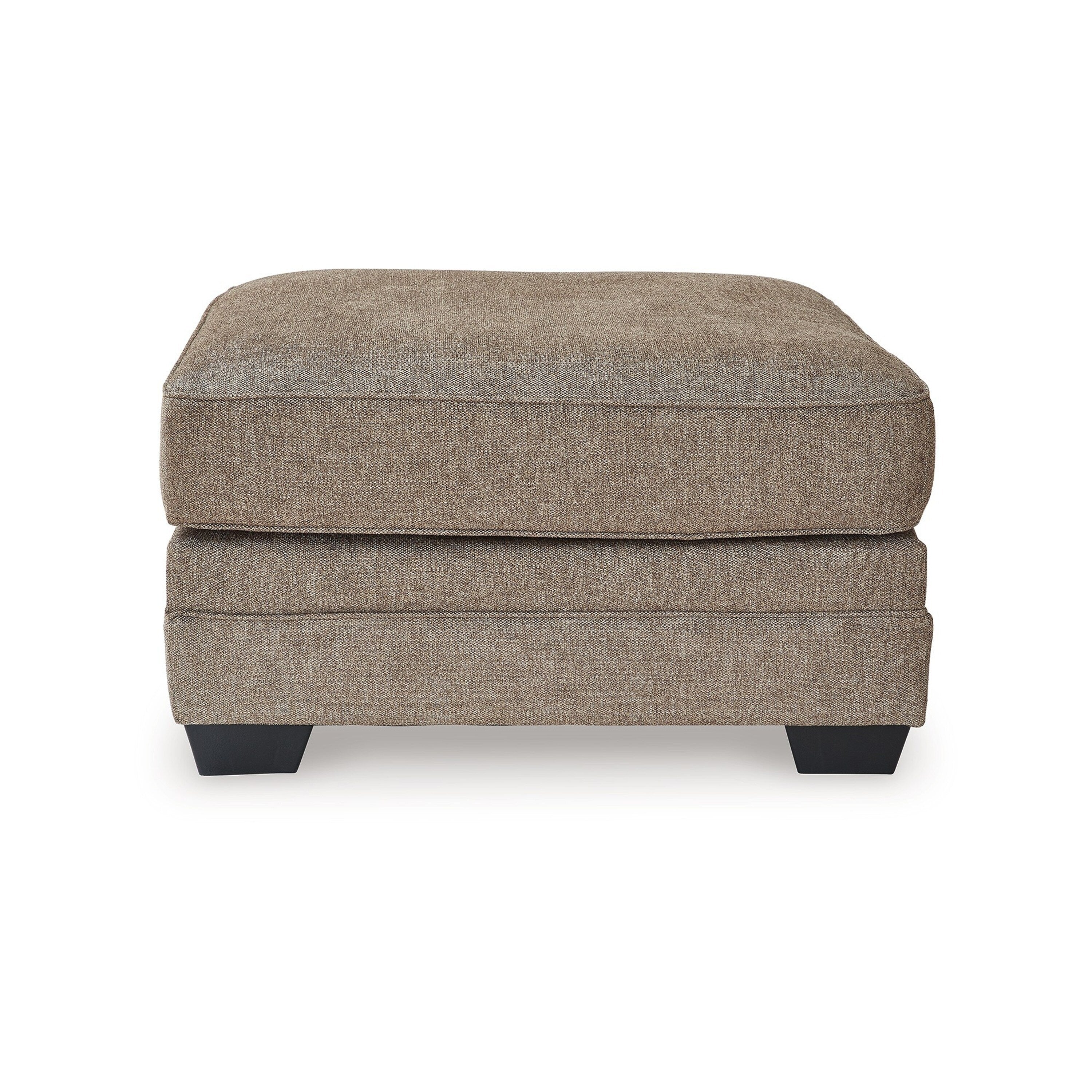 Sylvie Oversized Square Ottoman, Foam Nutmeg Brown Polyester, 37 Inch