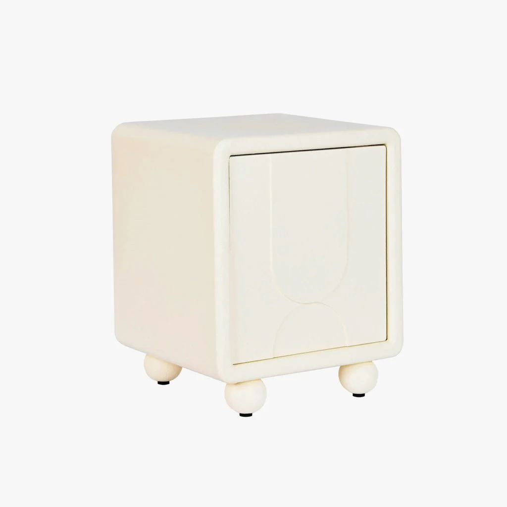 Mesa de Cabeceira Branca Uma Porta ZENA