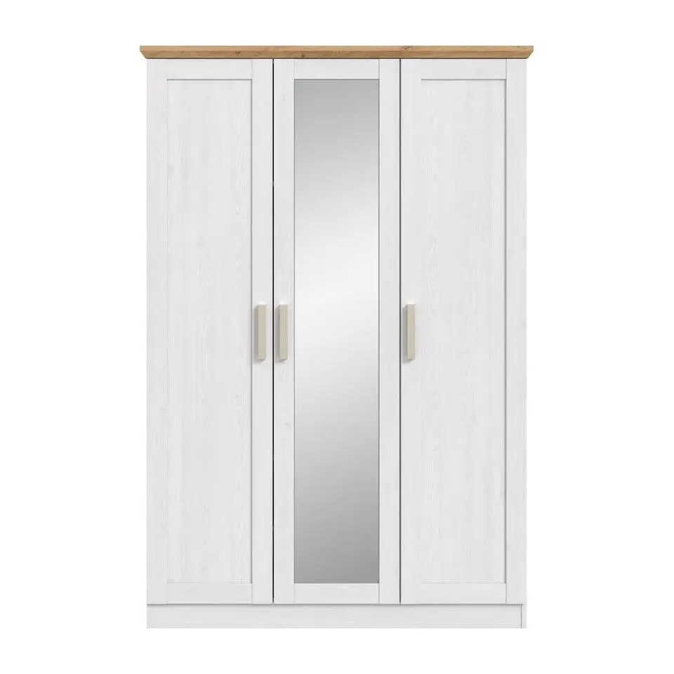 Hioshop Florenz kledingkast 2 deuren- 1 spiegeldeur Siberische lariks decor
