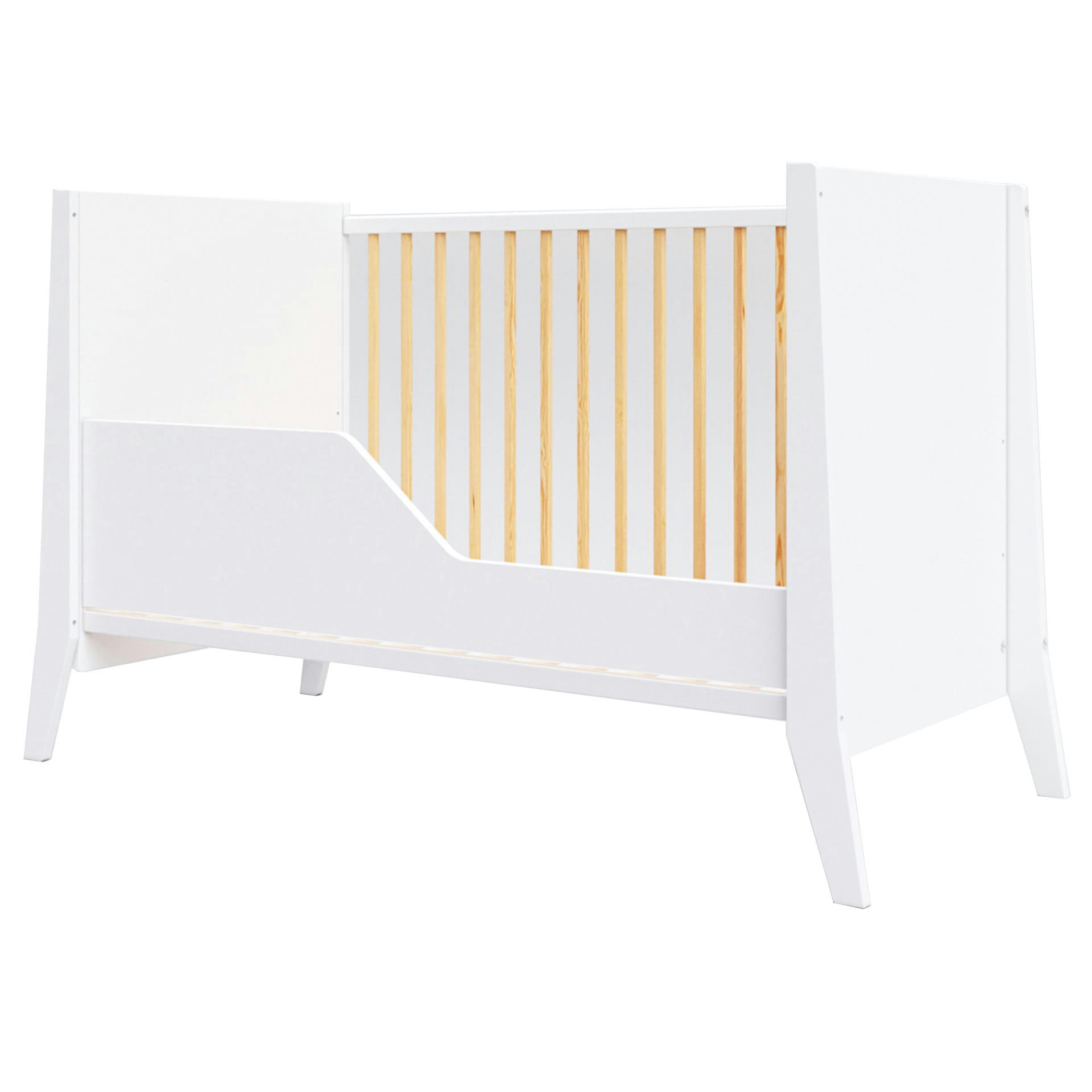 ZOÉ - Lit bébé évolutif en bois blanc et pin - 120x60 cm