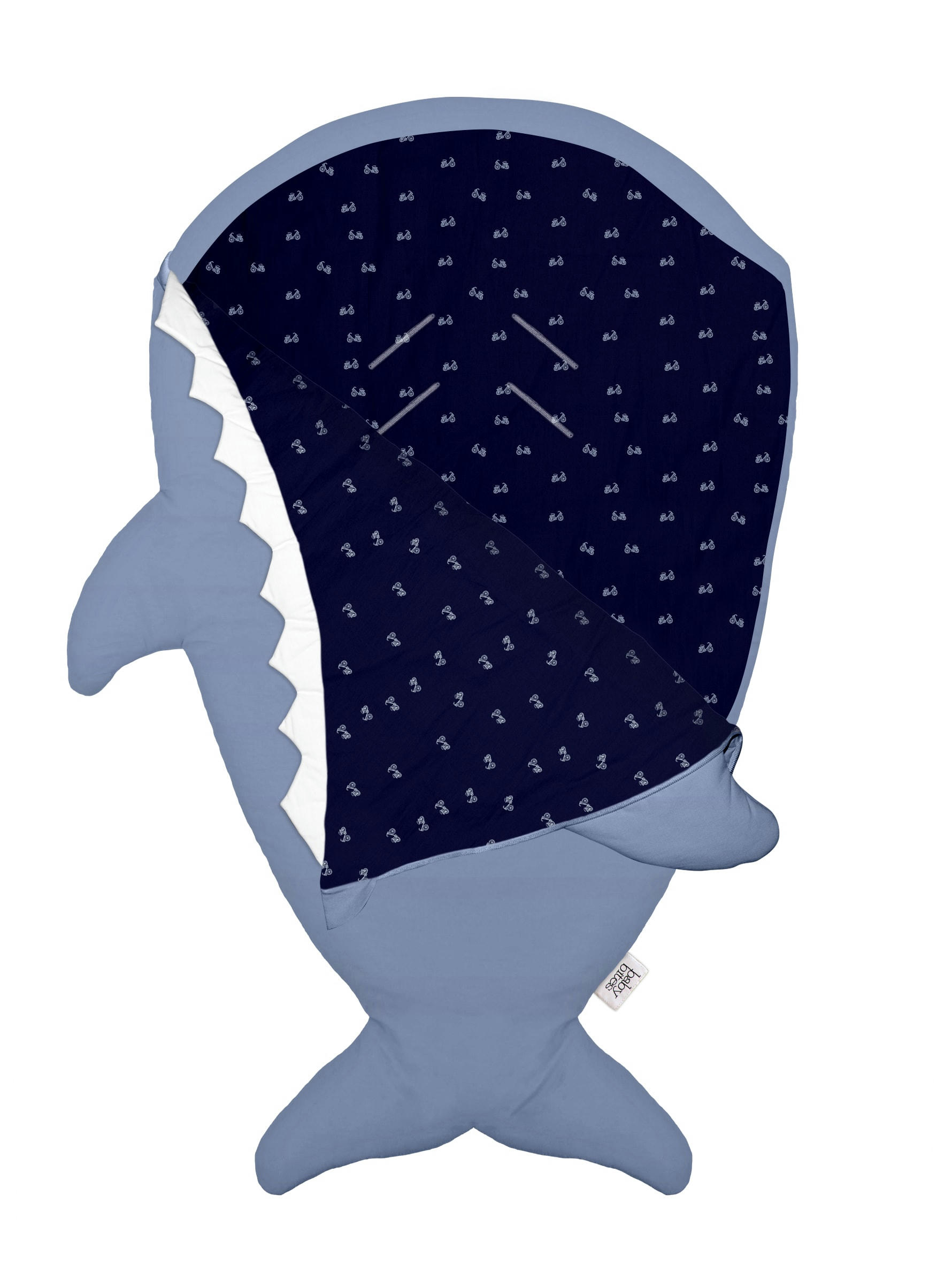 TIBURÓN - Nid d'ange Requin bleu gris (98cm)