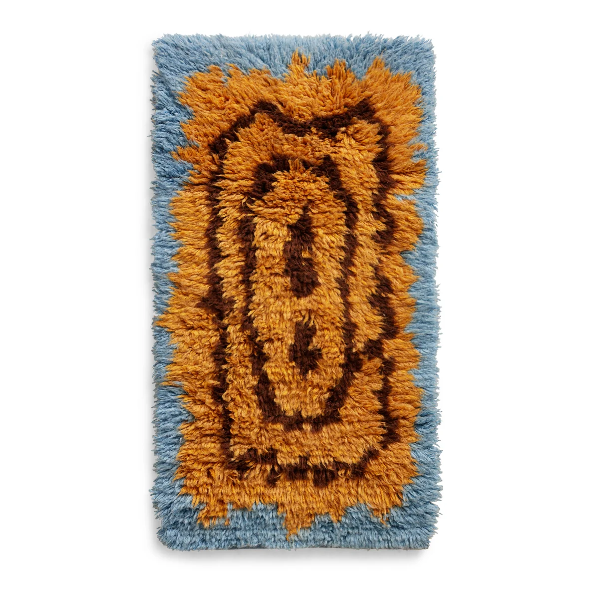 Hkliving - Wollteppich Funk 60 x 115 cm, blau / gelb