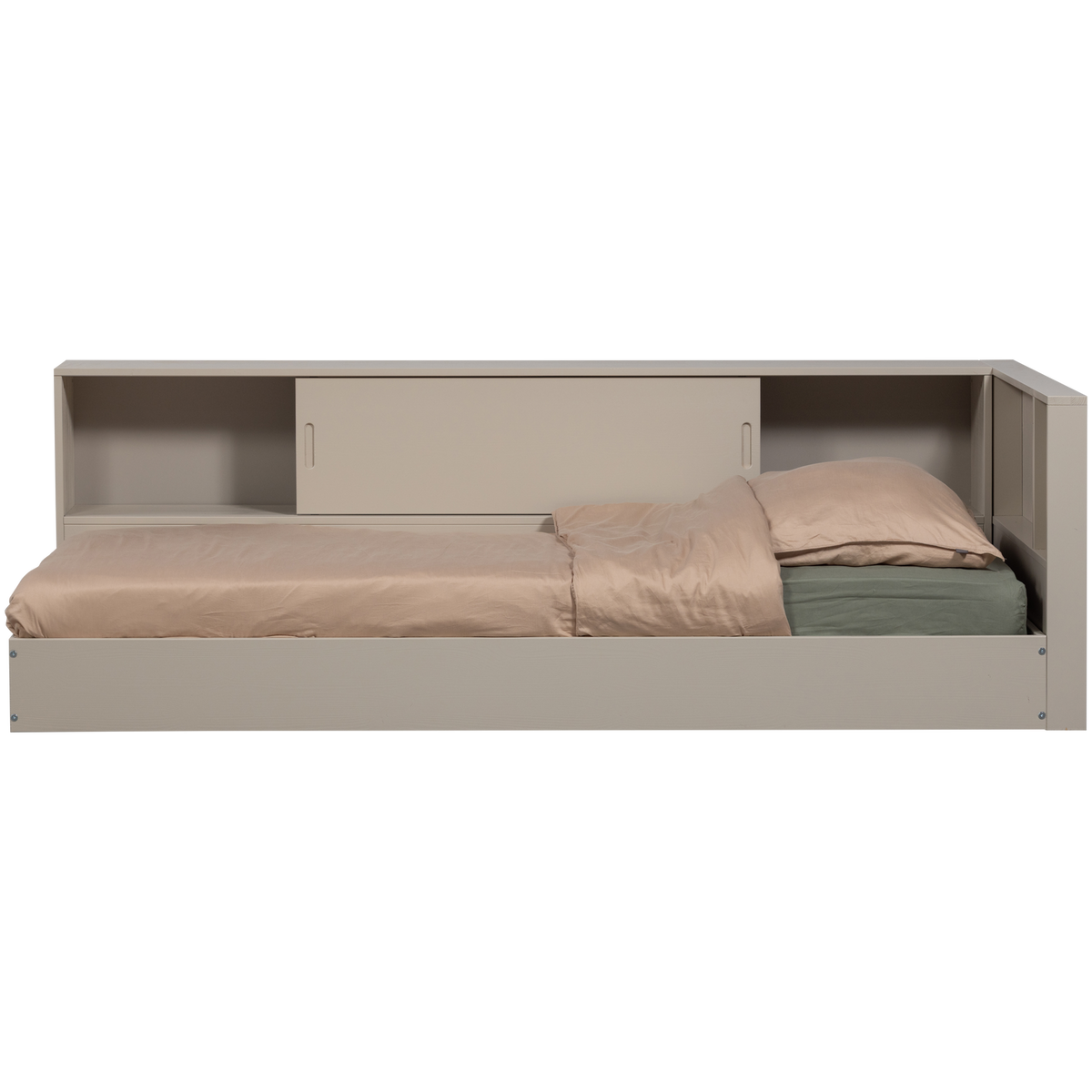 WOOOD hoekbed links/rechts Carter - Grenenhout - Dust/Beige - 90x200