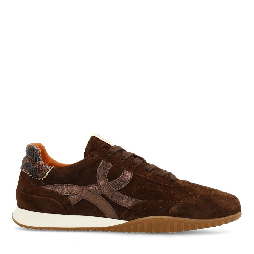 Manfield Bruine suède sneakers