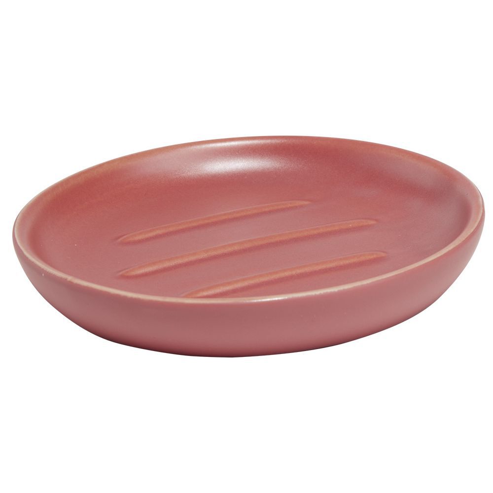 Porte-savon céramique rouge Ø10xH2cm