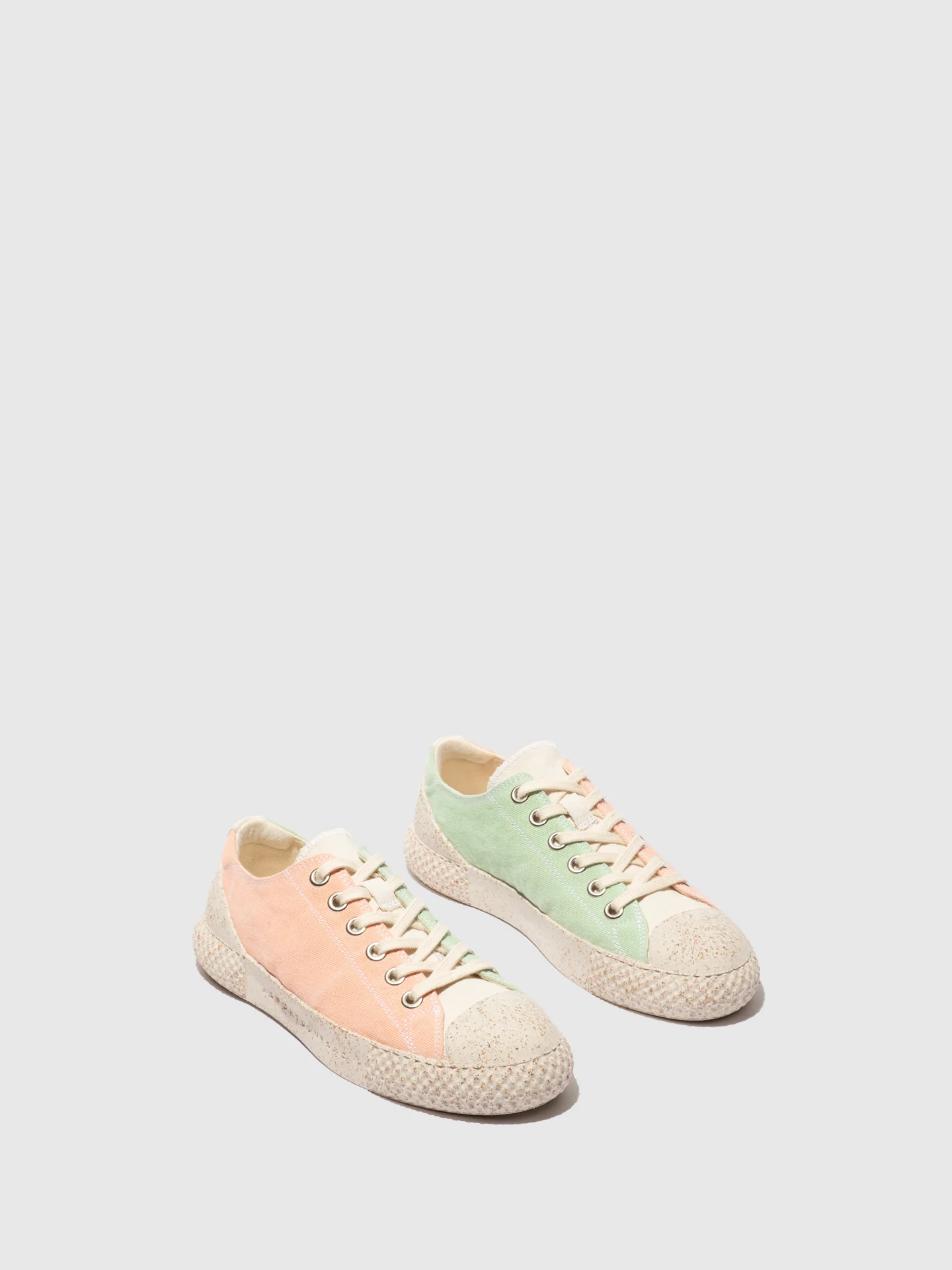 Ténis com Atacadores em Coral/Verde