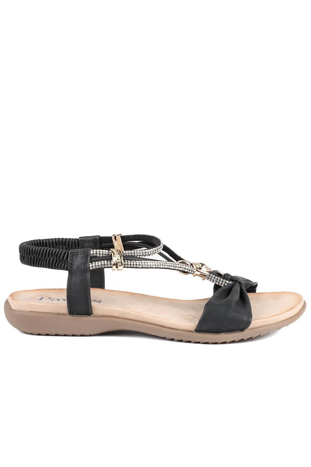 Pavers Embellished Knot Detail Elasticated Sandals
