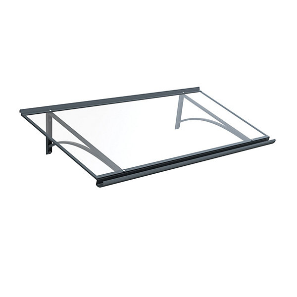 ARCTOM Auvent Loft 140x45, couleur anthracite RAL7016, plaque PMMA incolore