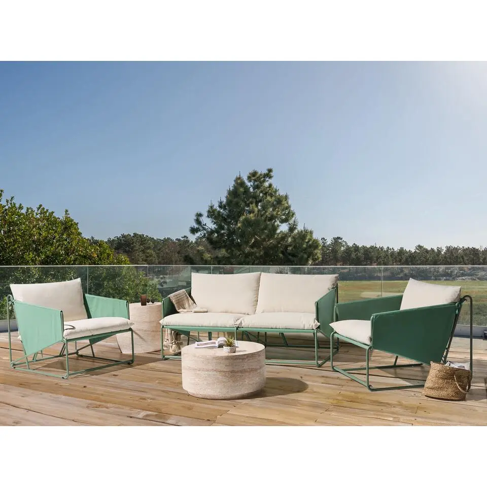 PONTE - Loungeset 4-zits - Groen - Staal