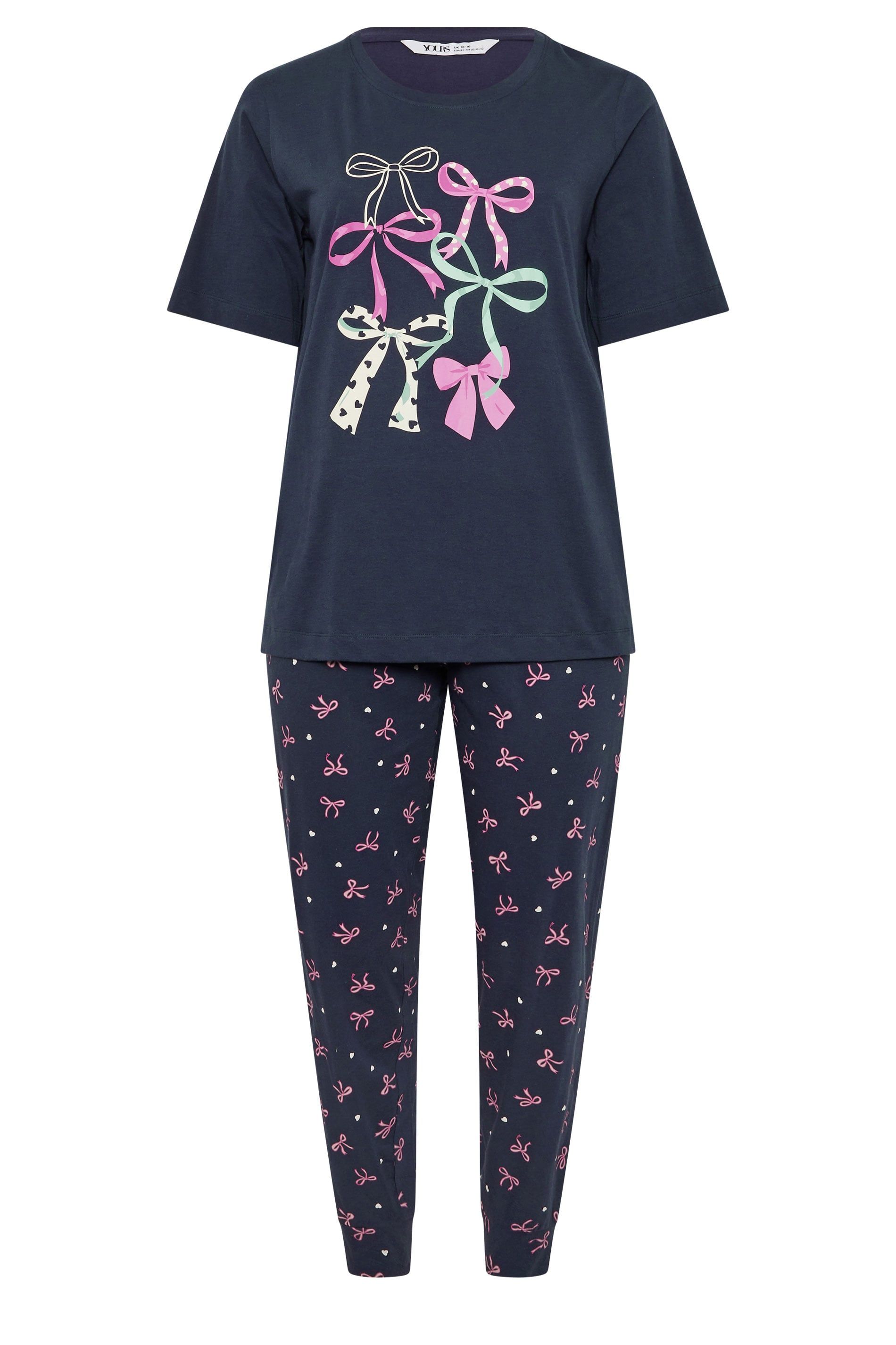 Yours Bow Print Short Sleeve Pyjama Set