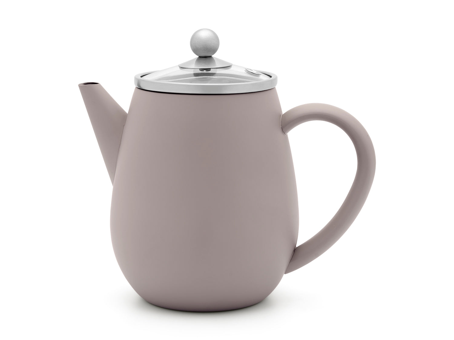 Bredemeijer - Dubbelwandige theepot Eva - 0,5 liter - Betongrijs - Met filter