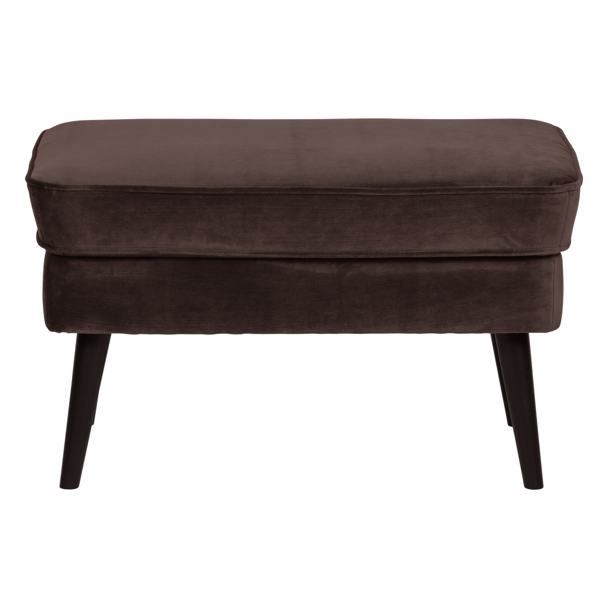 WOOOD hocker Rocco - Velvet - Donkerbruin - 47x77x51