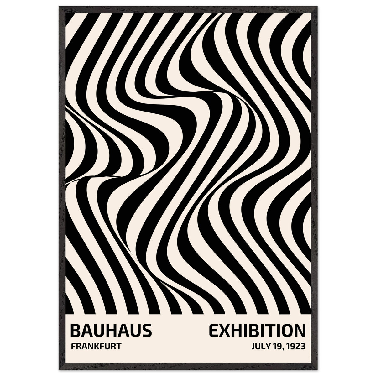Artfulprints Poster met Lijst Bauhaus - Exhibition Frankfurt  - 70x100 cm - Zwart / Wit