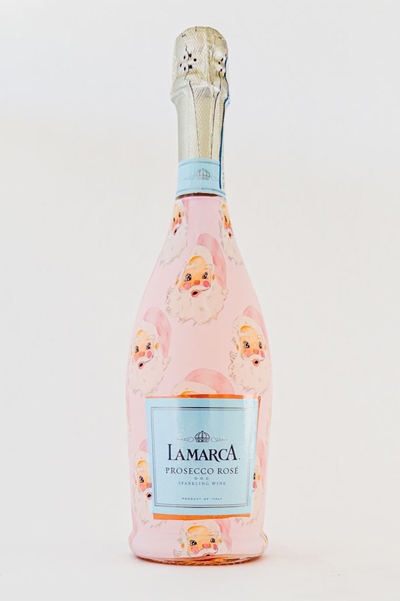 Beau Bottles Limited Edition Watercolor Pink Santa La Marca Edition Bottle Wrap