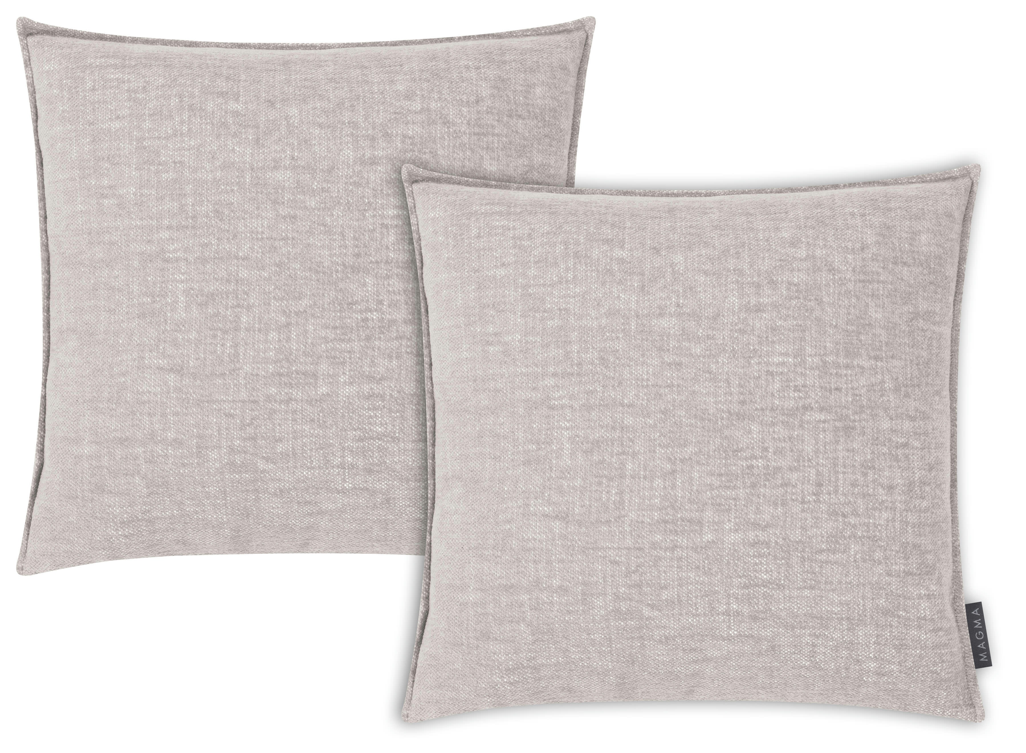SMOOTHY - Housse de coussin chiné duveteux gris polyester- Lot de 2 - 45x45