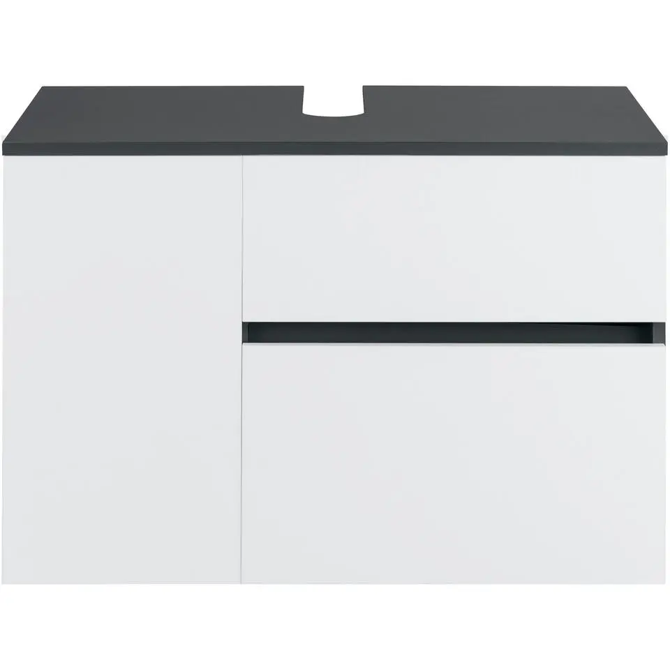 Wisla - Badmeubel 80 cm 1-lade, 1 klep, 1 deur wit/grijs