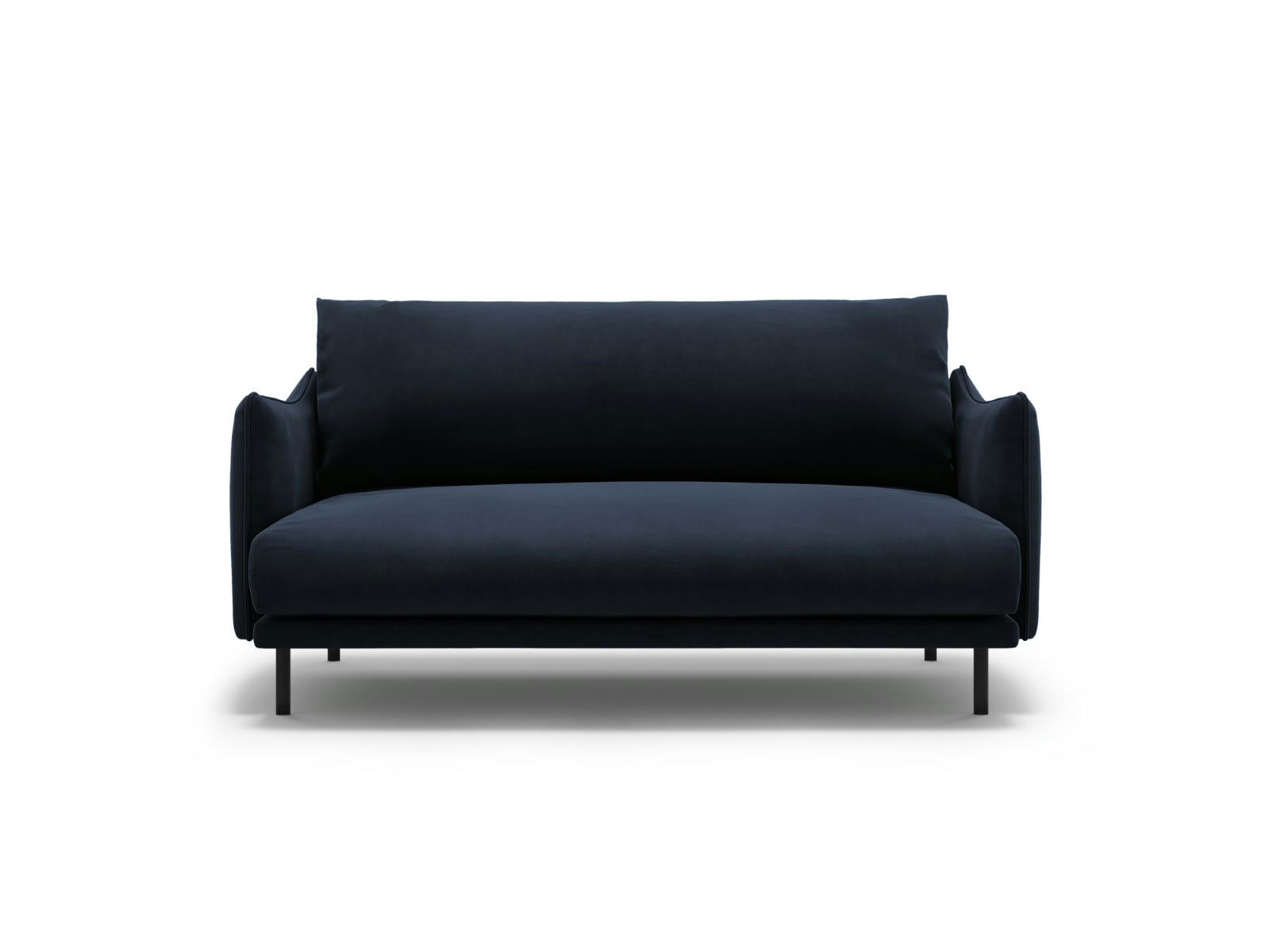 PARIS - Canapé 2 places en Velours Bleu Foncé