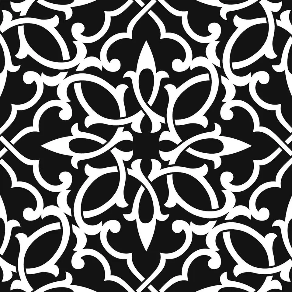 Deurmat Ornament Pattern antraciet - 50x150 cm