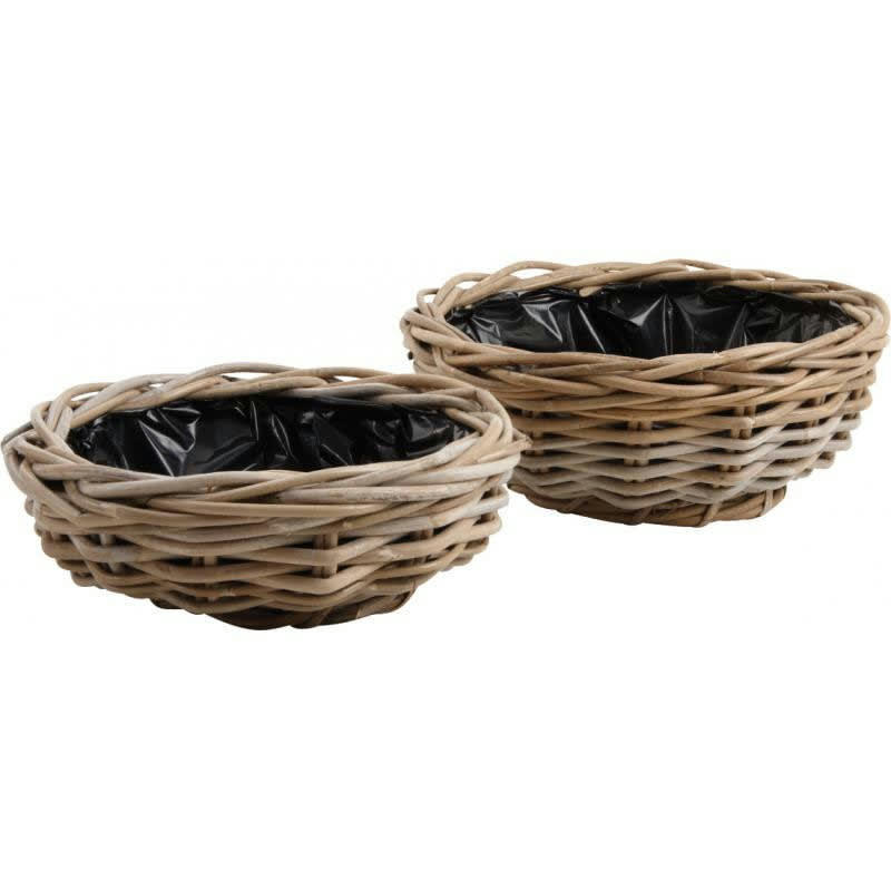 - Jardinière ronde en poelet gris, diamètre 30 cm