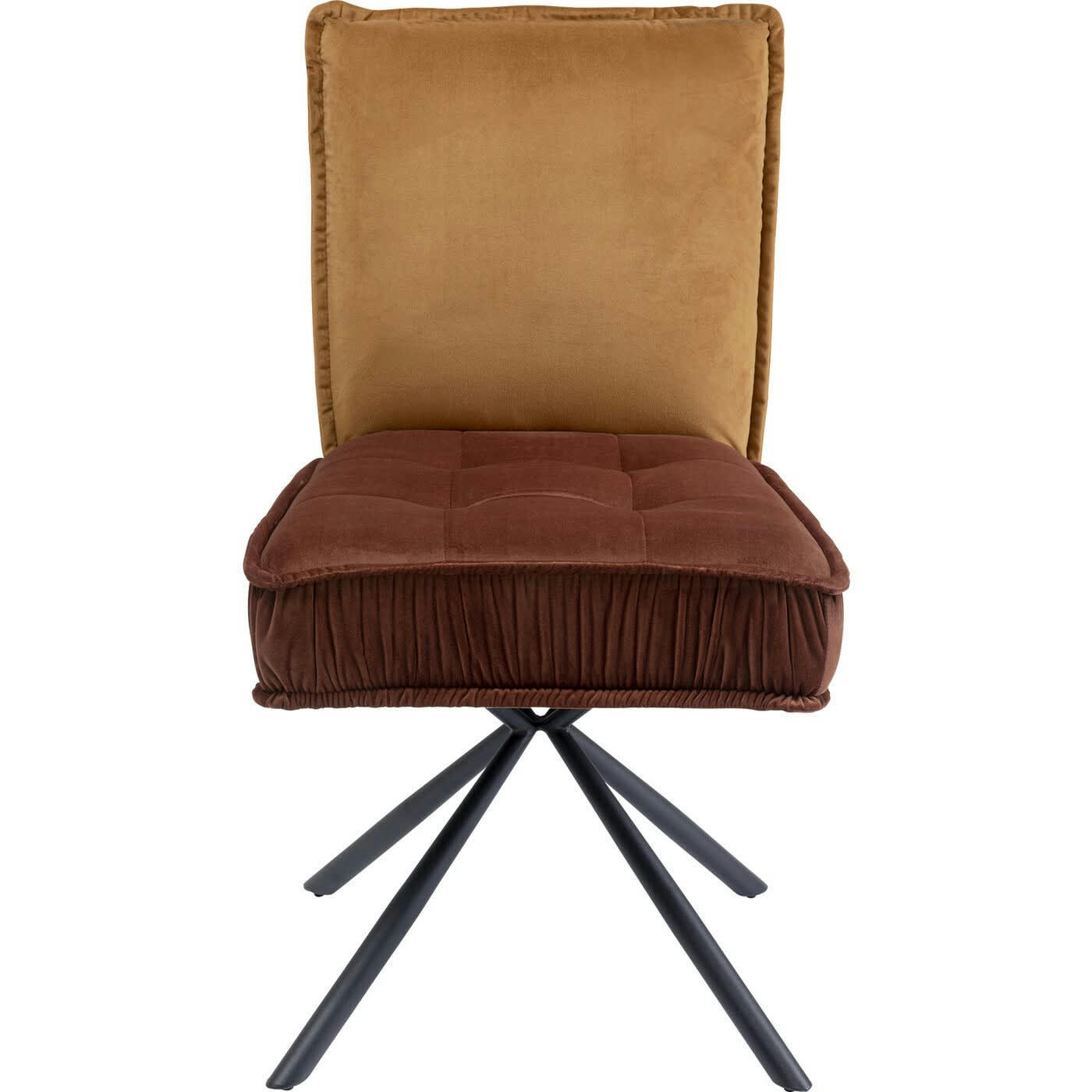 CHELSEA - Chaise en velours marron et acier