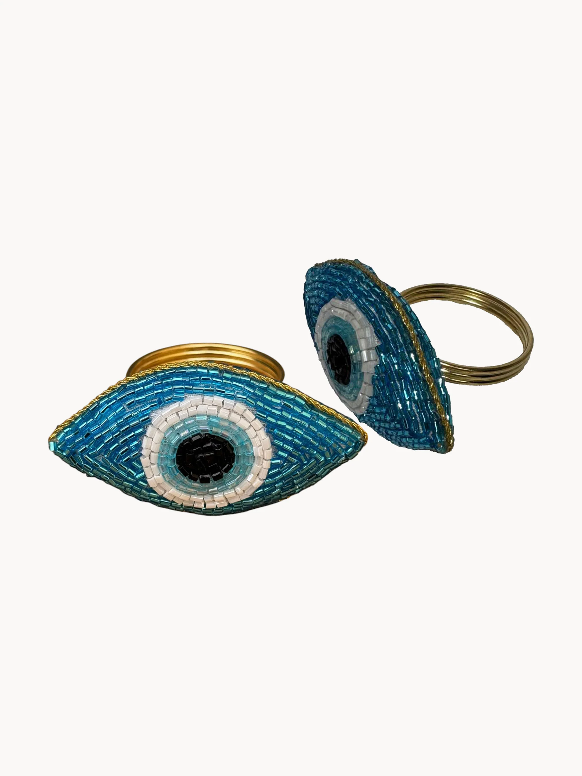 Handgefertigte Serviettenringe Eye, 2er-Set