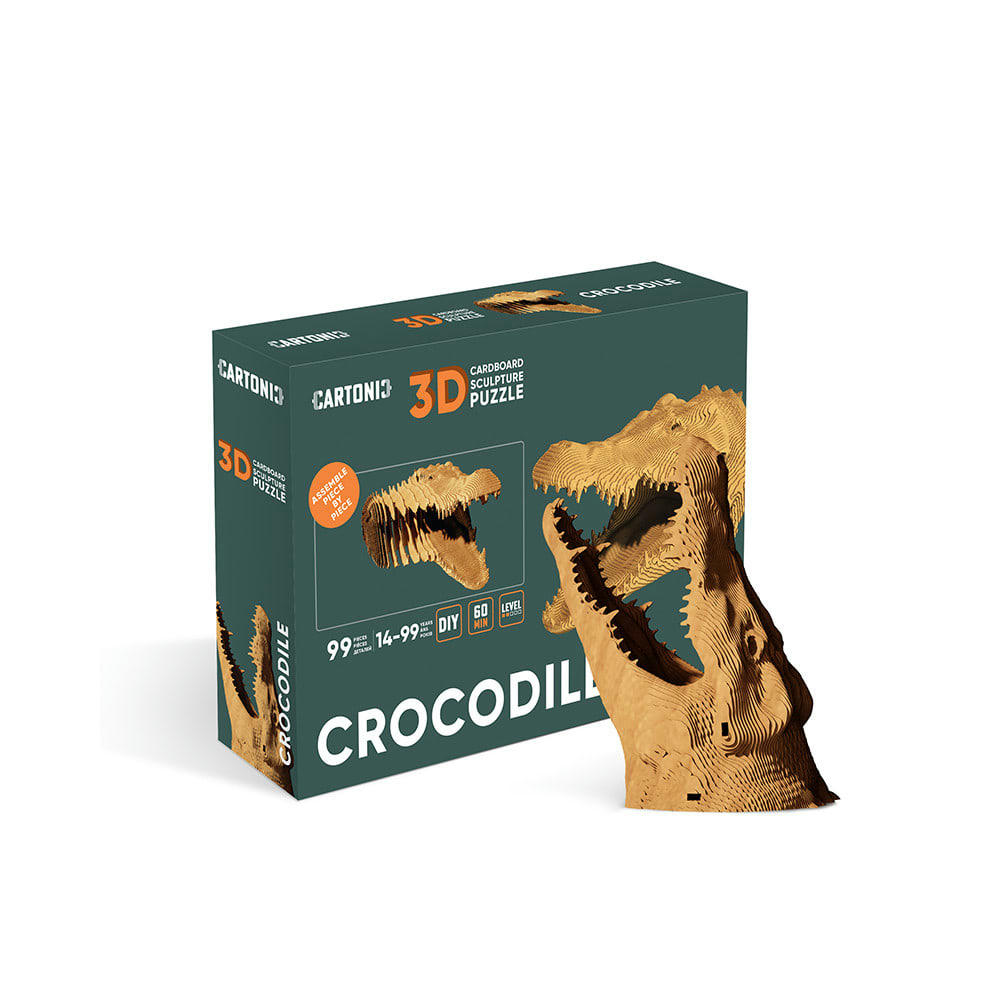 - Puzzle 3d crocodile carton naturel