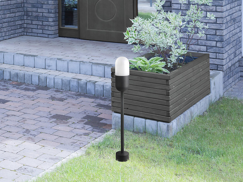Lampa stojąca zewnętrzna Horten 60cm aluminiowa biało-czarna