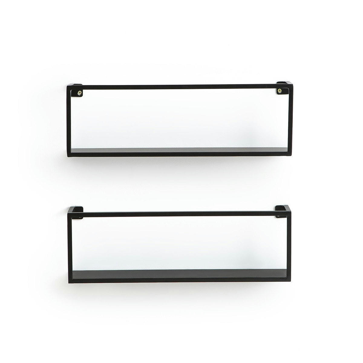Lot de 2 étagères murales métal L50 cm, Hiba