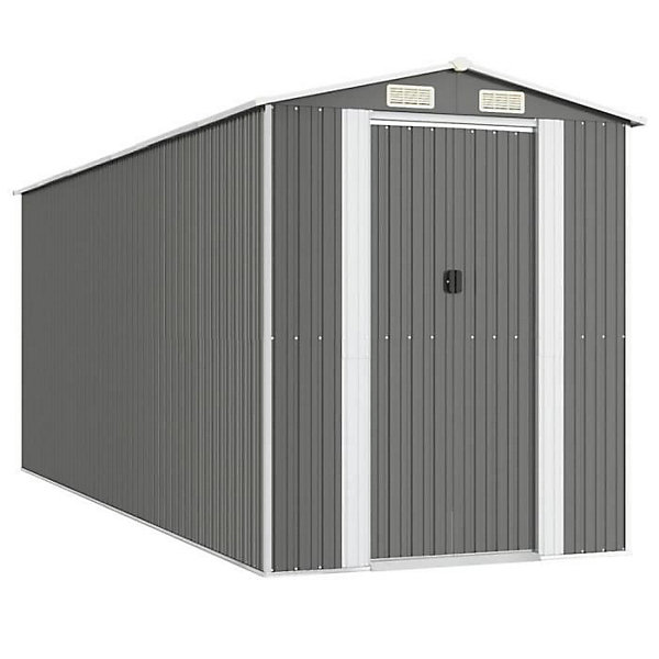 3147442 vidaXL Abri de jardin Gris clair 192x523x223 cm Acier galvanisé